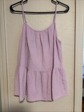 Caslon Lavender Gauze Tiered Tank Top